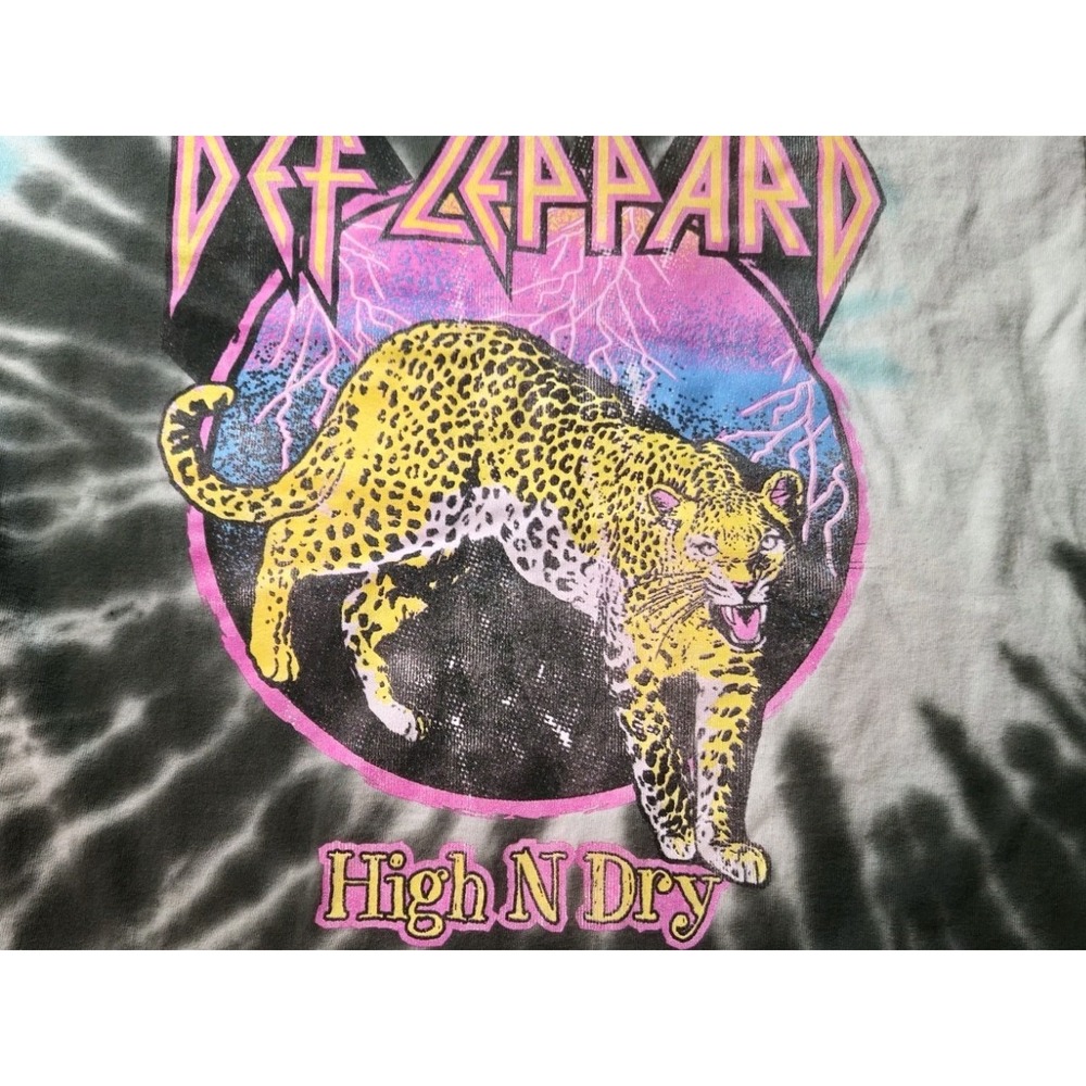 DEF LEPPARD SHIRT Mens EXTRA LARGE L BLUE TIE DYE CONCERT MUSIC ROCK METAL Used